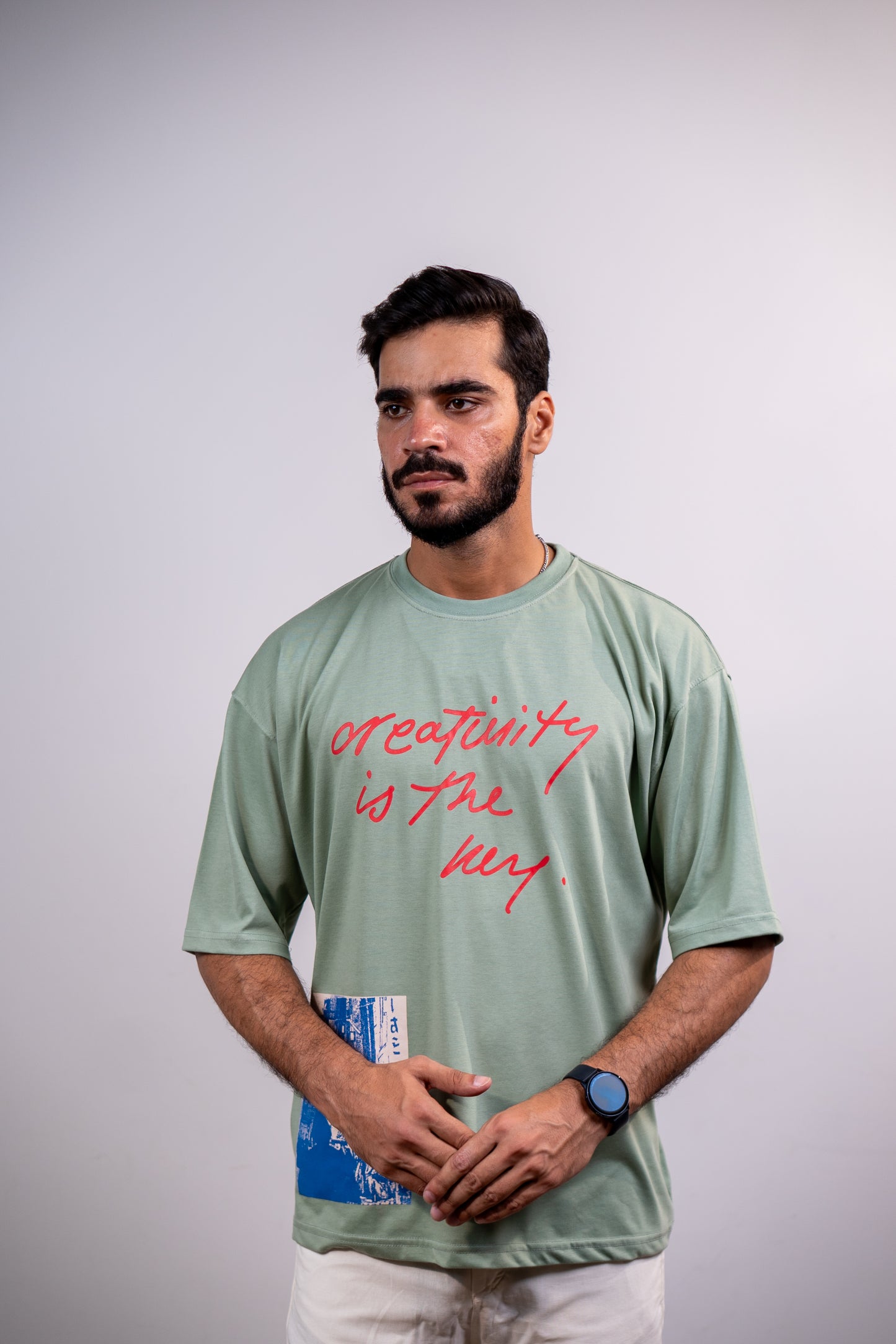 Creativity is the key Drop shoulder T-SHIRT