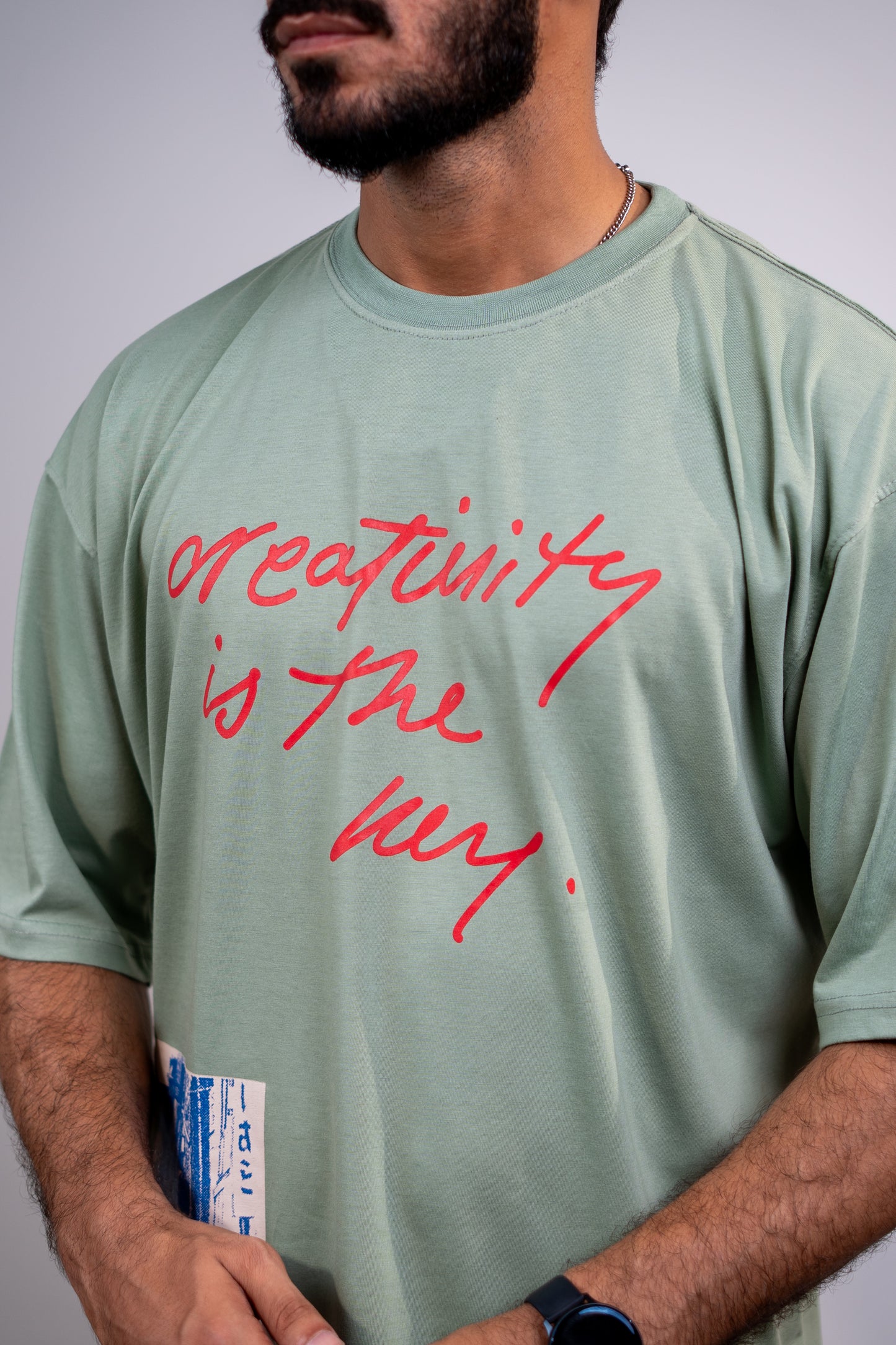 Creativity is the key Drop shoulder T-SHIRT