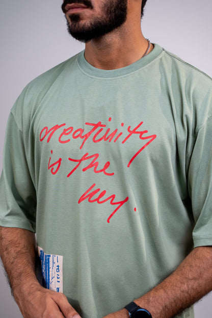 Creativity is the key Drop shoulder T-SHIRT