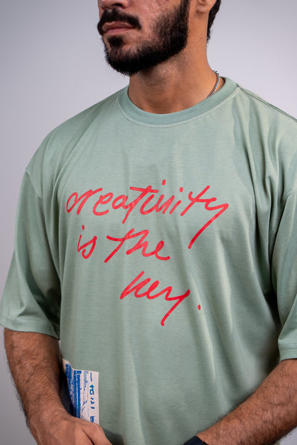 Creativity is the key Drop shoulder T-SHIRT