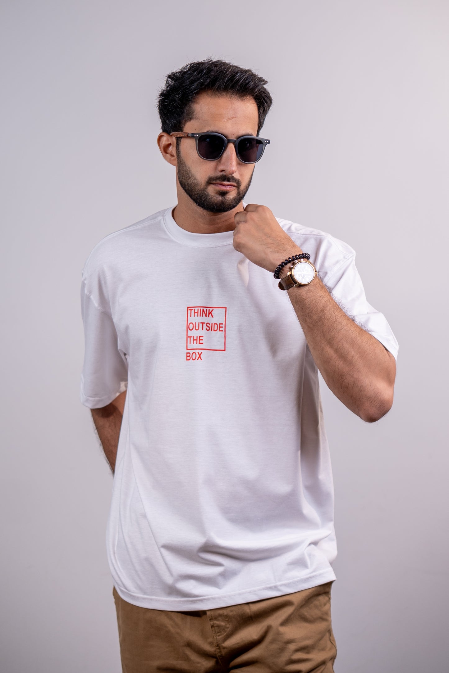 Think Outside The Box Drop Shoulder T-SHIRT