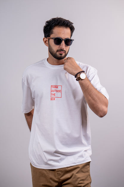 Think Outside The Box Drop Shoulder T-SHIRT